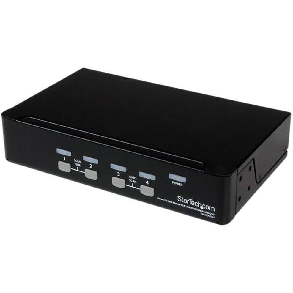 imageStarTechcom 4Port USB KVM Swith with OSD  TAA Compliant  1U Rack Mountable VGA KVM Switch SV431DUSBU BlackVGA