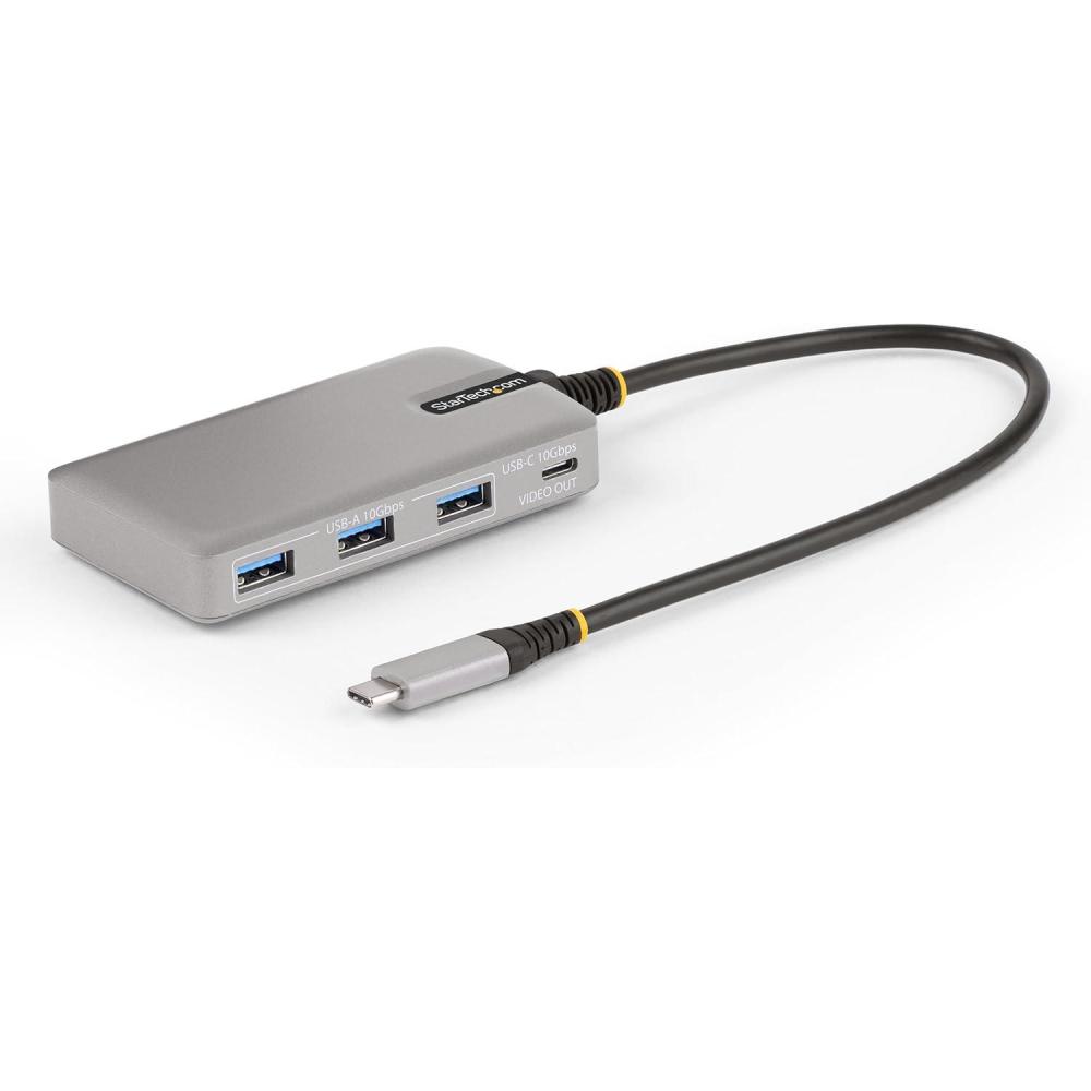 imageStarTechcom 4Port USBC Hub with USBC DP Alt Mode Video Output 4K 60Hz  3x USBA 1x USB TypeC 100W Power Delivery PassThrough USB 32 10Gbps 1ft30cm Cable Portable USB Hub HB31C3A1CDPPD3