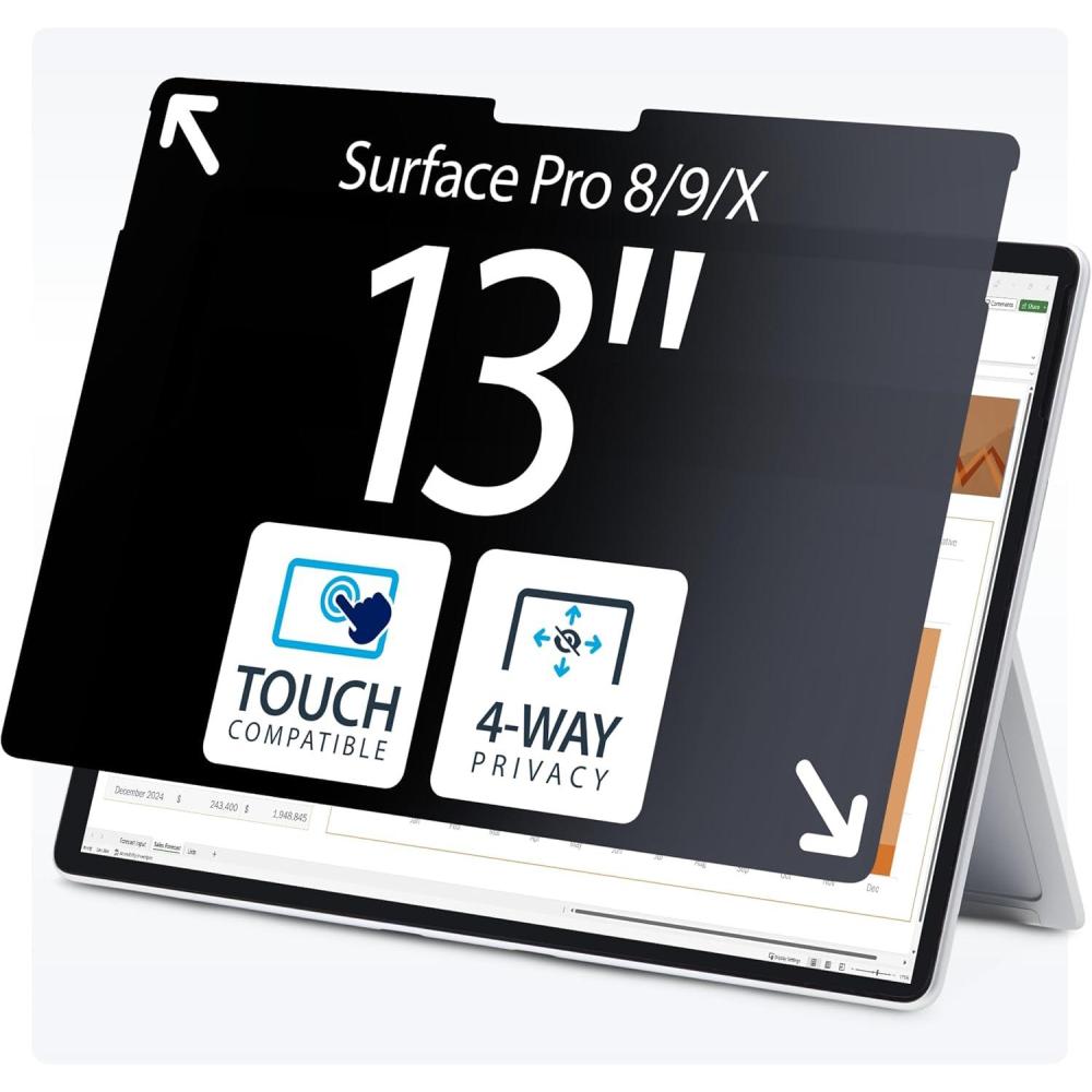 imageStarTechcom 4Way Privacy Screen for 13inch Surface Pro 89X Laptop PortraitLandscape TouchEnabled  30 Deg View133 Surface Pro