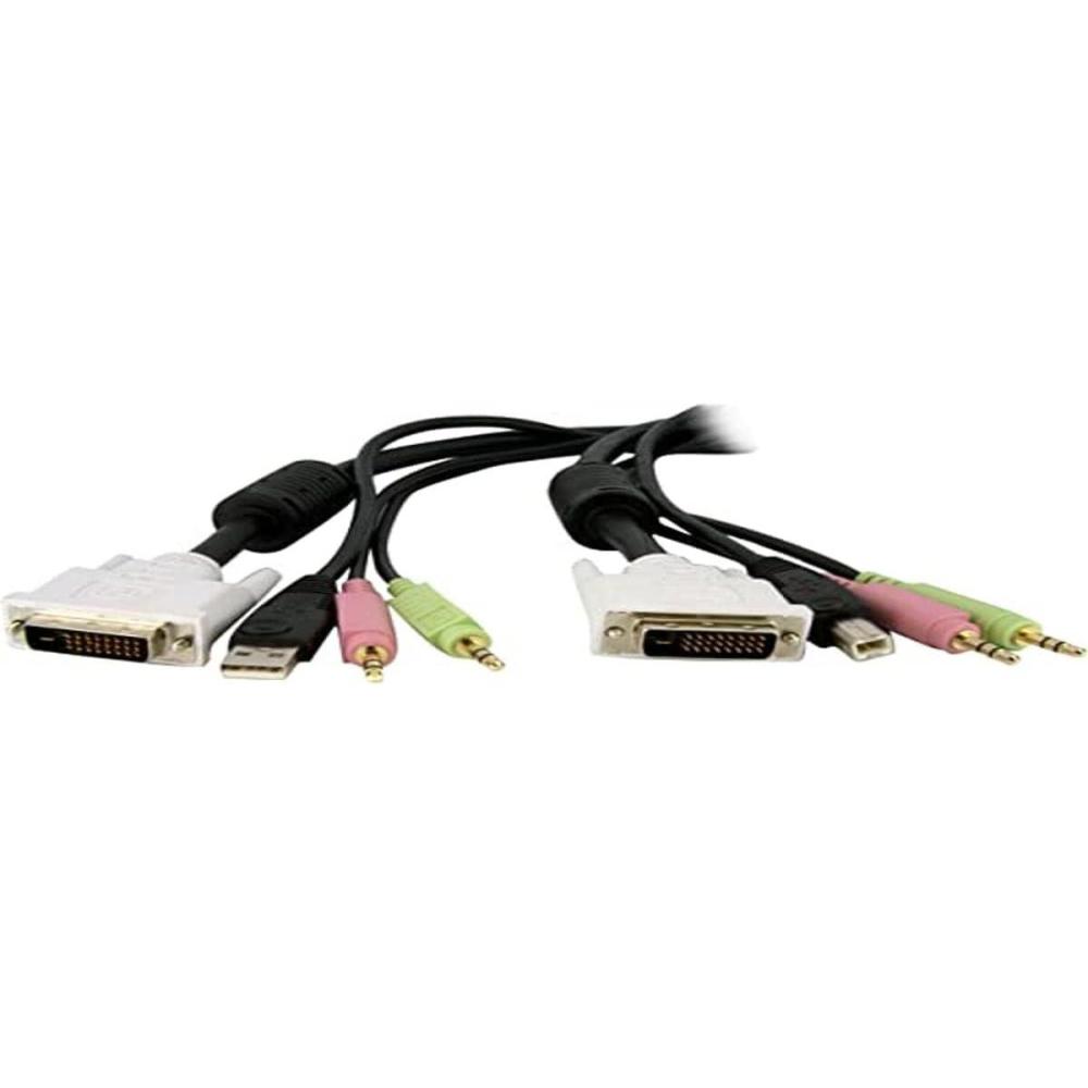 imageStarTechcom 4in1 USB DVI KVM Cable  Keyboard  video  mouse  audio extender  4 pin USB Type A miniphone stereo 35 mm  DVII USBDVI4N1A106 ft  DVID