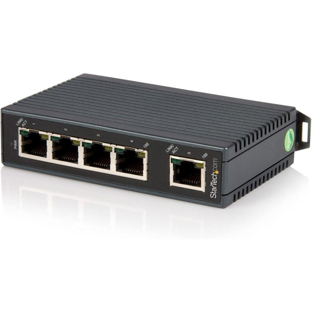 imageStarTechcom 5Port Ethernet Switch  10100Mbps Industrial Networking Solution  IP30rated Energy Efficient Internet Switch  TAA IES5102
