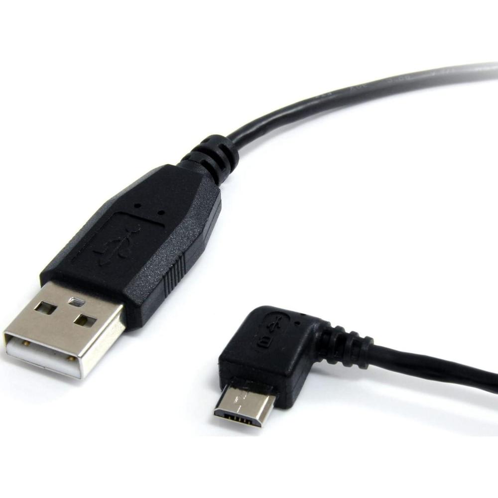 imageStarTechcom 6 ft 18 m USB to Micro USB Cable  USB 20 A to Left Angle Micro B  Black  Micro USB Cable UUSBHAUB6LA