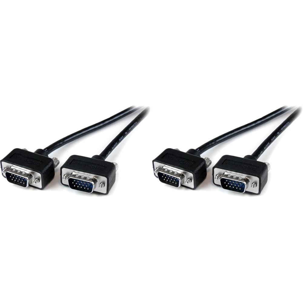 imageStarTechcom 6 ft 18 m VGA to VGA Cable  HD15 Male to HD15 Male  Coaxial High Resolution  Low Profile  VGA Monitor Cable MXT101MMLP6Black1 Count Pack of 2