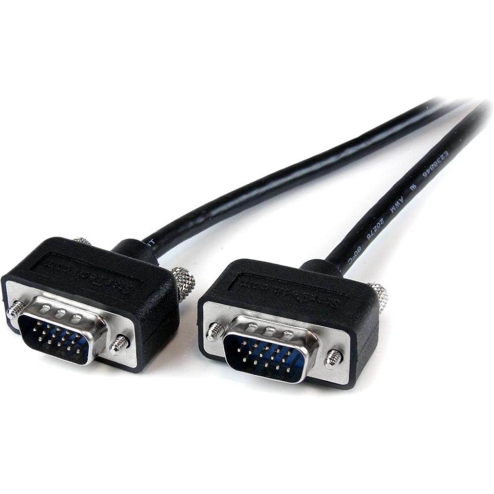 imageStarTechcom 6 ft 18 m VGA to VGA Cable  HD15 Male to HD15 Male  Coaxial High Resolution  Low Profile  VGA Monitor Cable MXT101MMLP6Black1 Count Pack of 1