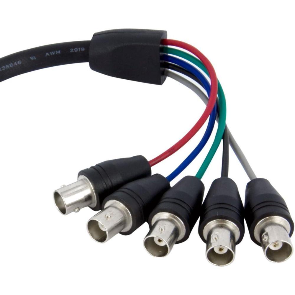 imageStarTechcom 6Feet Coax HD15 VGA to 5 BNC Monitor Cable  MM VGABNC5Female BNC