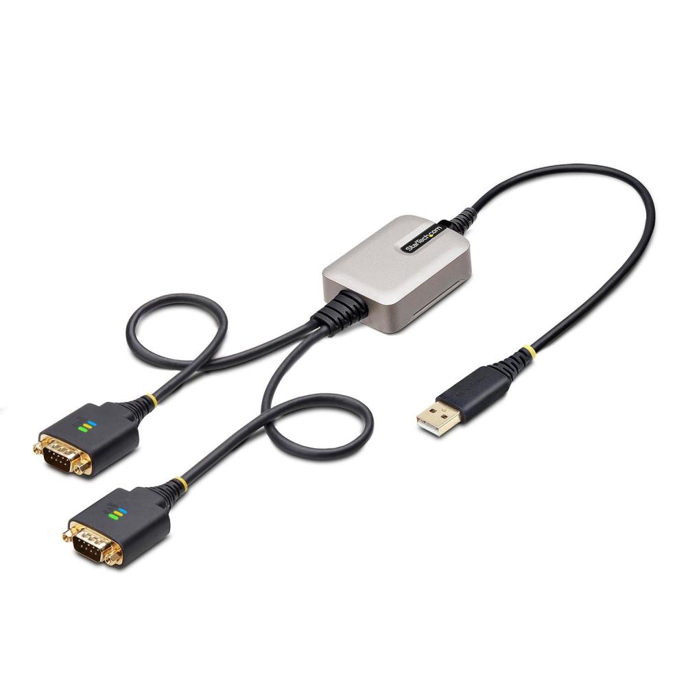 imageStarTechcom 6ft 18m 2Port FTDI USB to Serial RS232 Adapter Cable with COM Retention USB to RS232 Adapter  TAA2ft