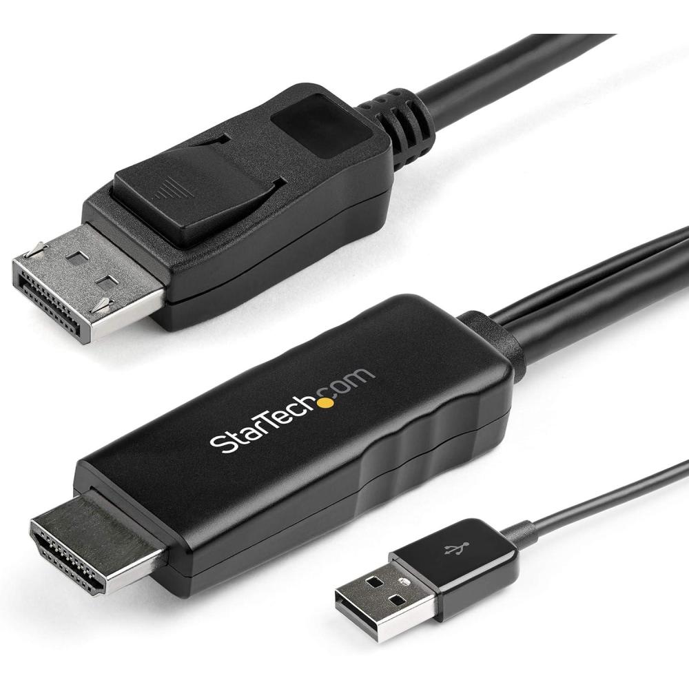 imageStarTechcom 6ft 2m HDMI to DisplayPort Cable 4K 30Hz  Active HDMI 14 to DP 12 Adapter Converter Cable with Audio  USB Powered  Mac ampamp Windows  HDMI Laptop to DP Monitor  MaleMale HD2DPMM6