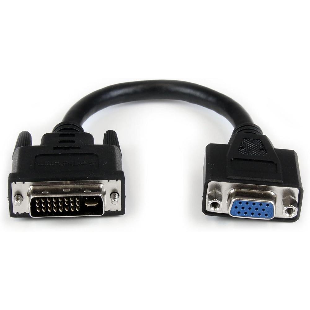 imageStarTechcom 8in DVI to VGA Cable Adapter  DVII Male to VGA Female Dongle Adapter DVIVGAMF8IN
