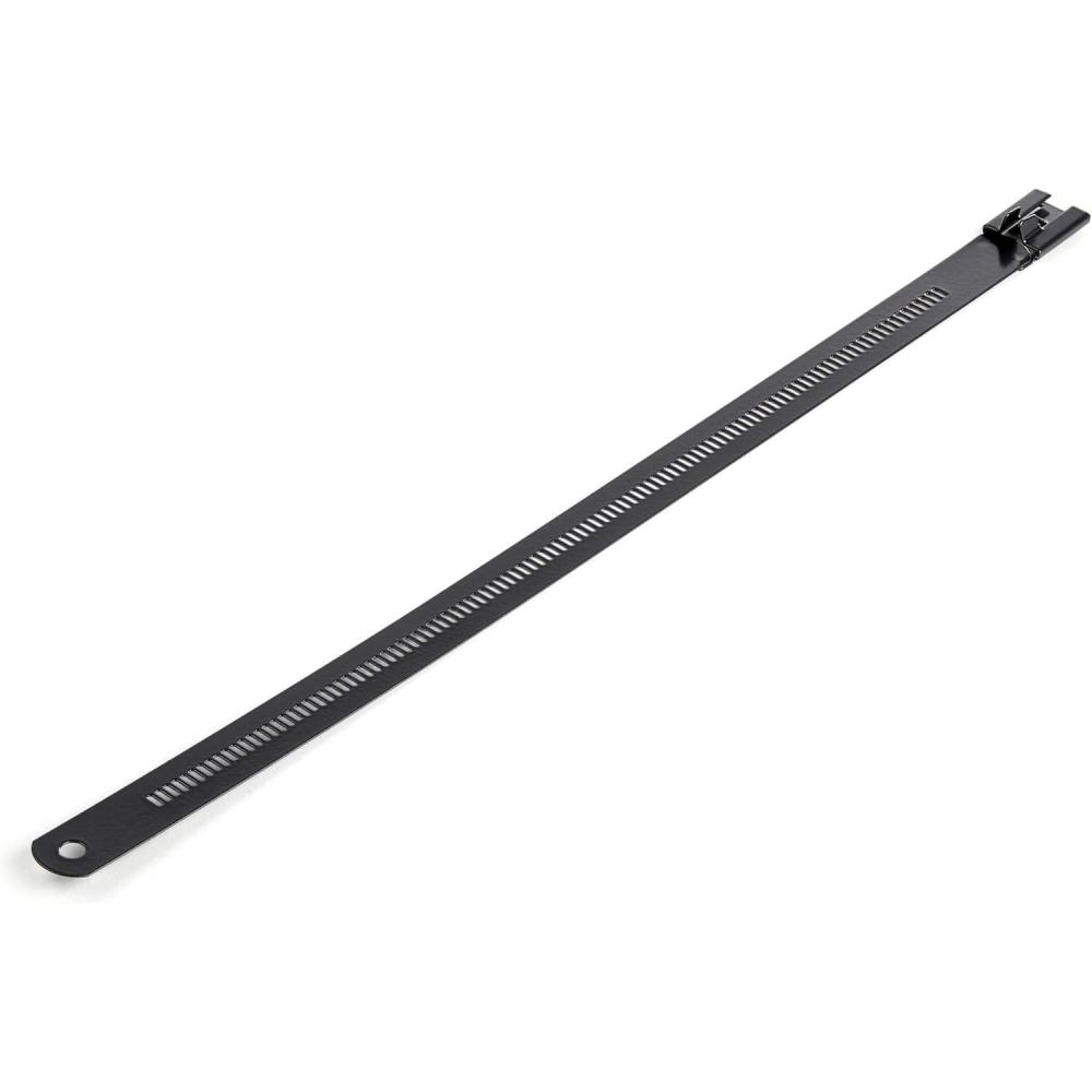 imageStarTechcom 9quot22cm Metal Cable Ties  14quot7mm Wide 214quot55mm Bundle Dia 100lb45kg Tensile Strength Nylon Coated 316 Stainless Steel Self Locking Metal Detectable Ties 50 Pack TAA