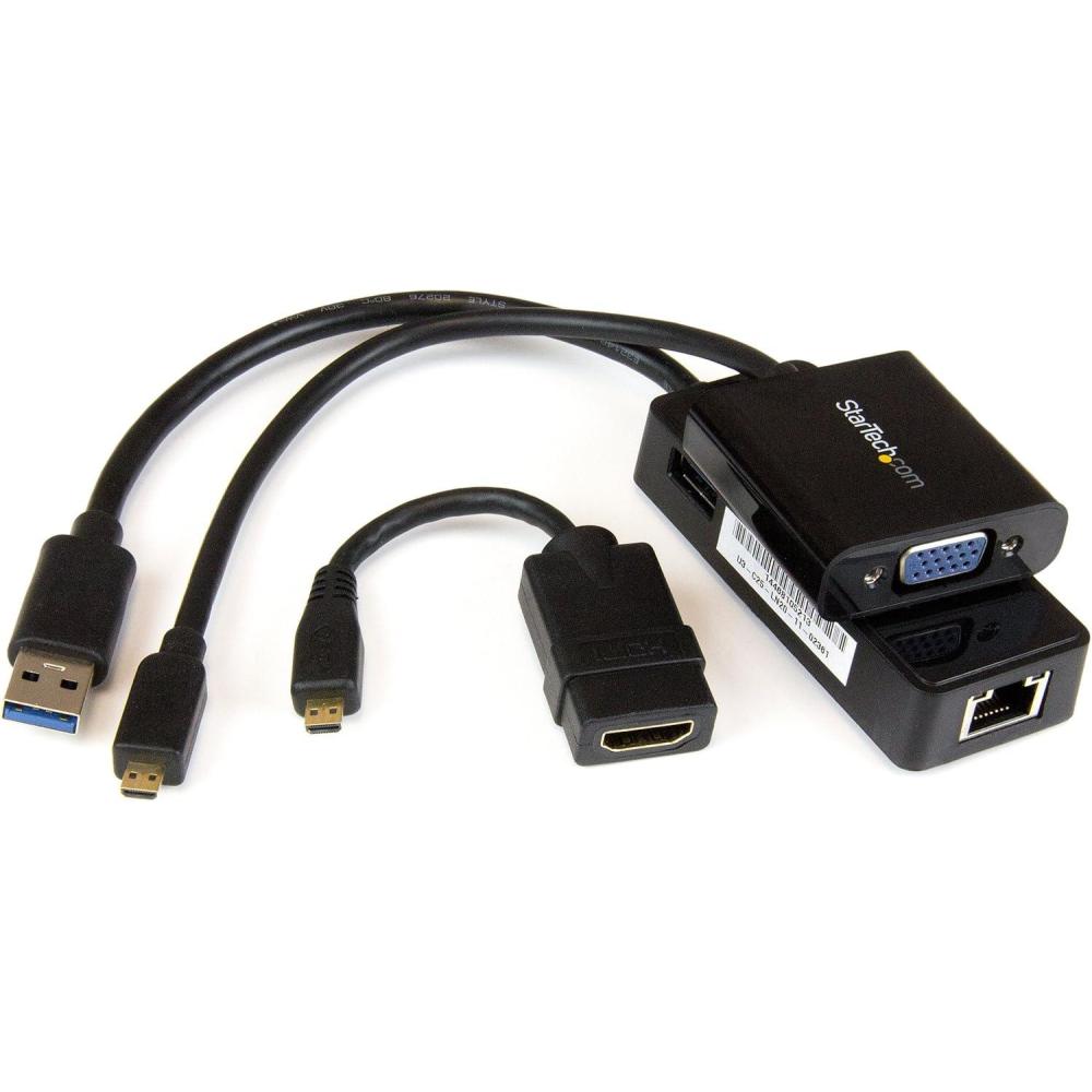 imageStarTechcom Accessory kit for Lenovo Yoga 3 Pro  Micro HDMI to VGA  Micro HDMI to HDMI  USB 30 Gb LAN  3in1 connectivity bundle LENYMCHDVUGKBlack