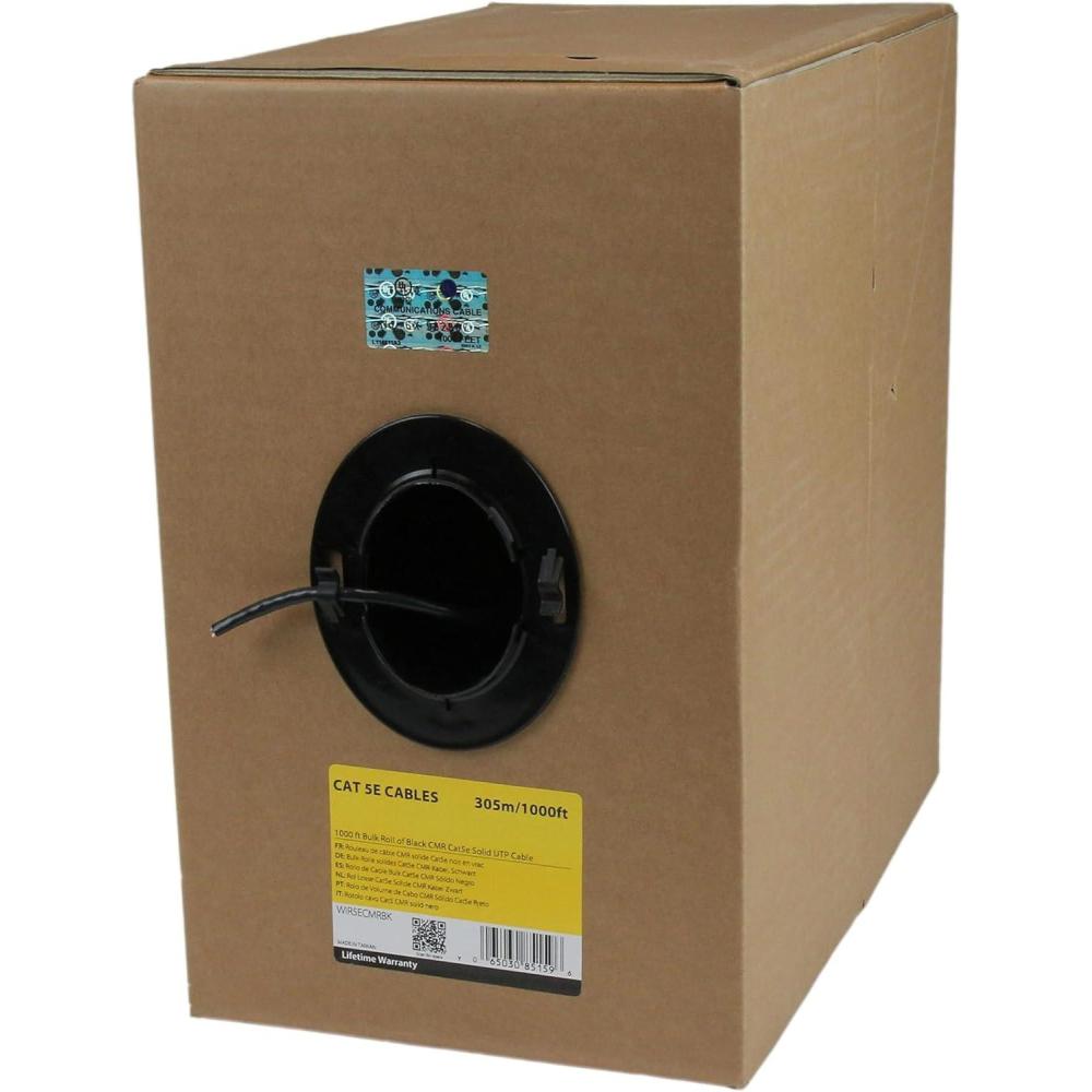 imageStarTechcom Bulk Cat 5e Ethernet Cable  1000 ft 3048m  Solid  CMRRated  White  TAA CompliantBlack