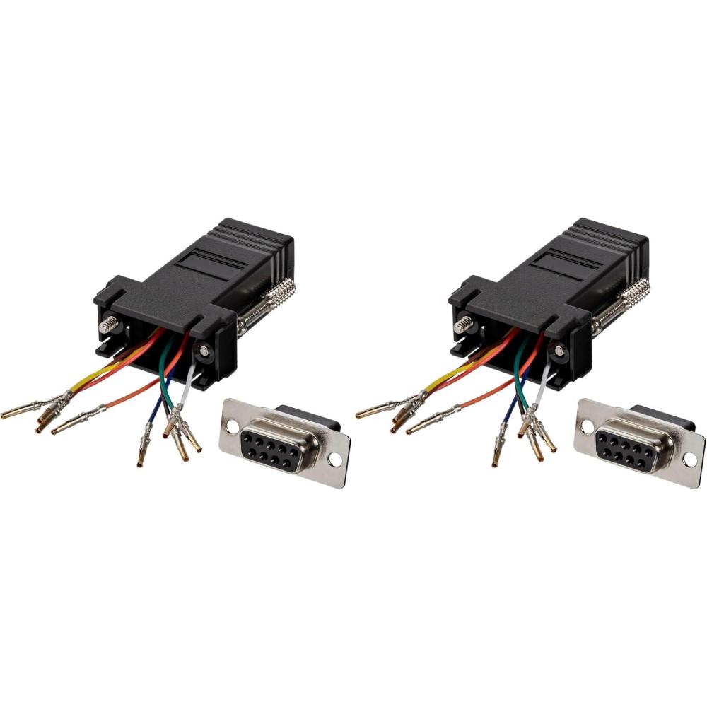 imageStarTechcom DB9 to RJ45 Modular Adapter  FF  Serial adapter  DB9 F to RJ45 F  GC98FF Black1 Count Pack of 2