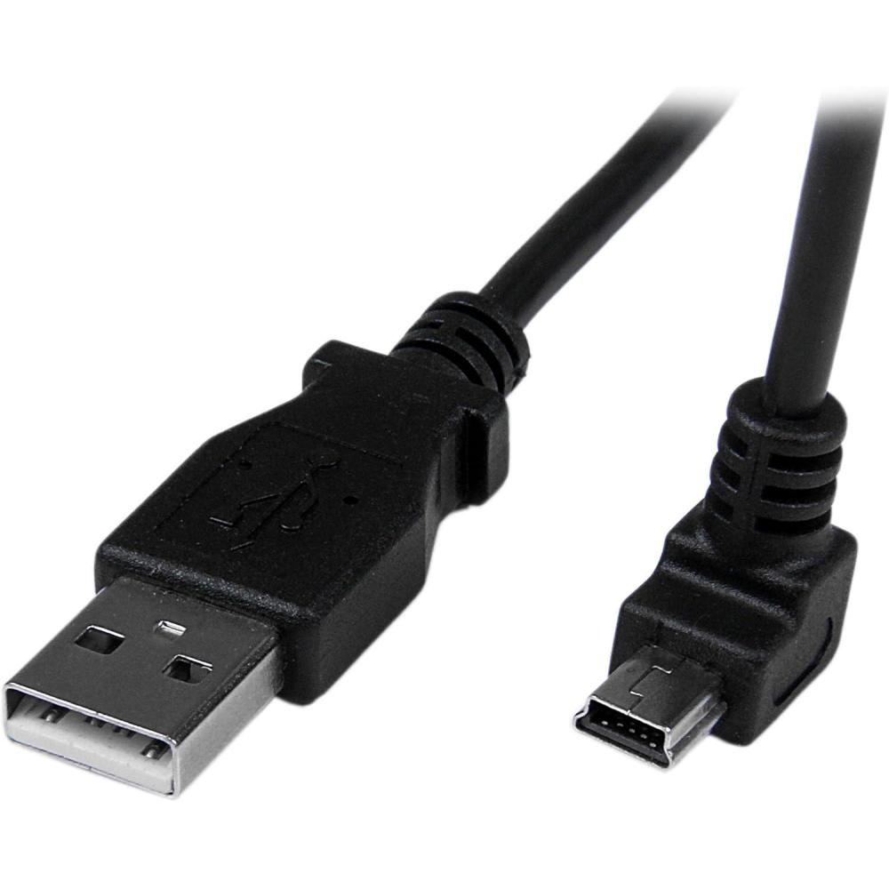 imageStarTechcom Down Angle Mini USB Cable  2m  Black  USB A to Mini USB B  USB to Mini USB Cable  Mini USB Charger  USB A to Mini B USBAMB2MD6 ft  2m