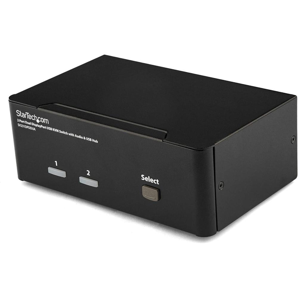 imageStarTechcom Dual Monitor DisplayPort KVM Switch  2 Port  USB 20 Hub  Audio and Microphone  DP KVM Switch  TAA SV231DPDDUA2 Port