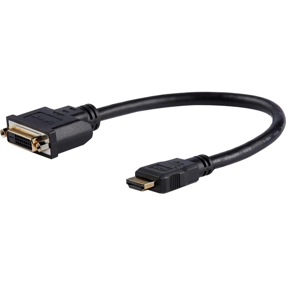 imageStarTechcom HDMI Male to DVI Female Adapter  8in  1080p DVID Gender Changer Cable HDDVIMF8INHDMI M to DVI F