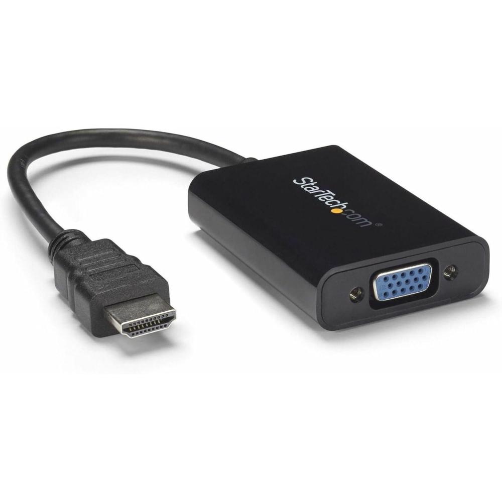 imageStarTechcom HDMI to VGA Adapter  1920x1080  HDMI Converter with Audio Output  VGA to HDMI Monitor Adapter HD2VGAA2BlackHDMI to VGA  Compact with audio