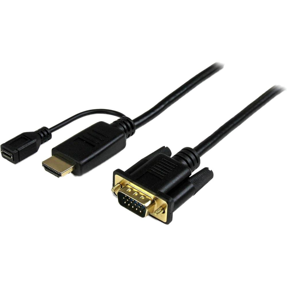 imageStarTechcom HDMI to VGA Adapter  1920x1080  HDMI Converter with Audio Output  VGA to HDMI Monitor Adapter HD2VGAA2BlackHDMI to VGA Cable  3ft  1m