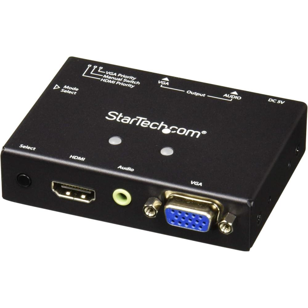 imageStarTechcom HDMI to VGA Adapter  1920x1080  HDMI Converter with Audio Output  VGA to HDMI Monitor Adapter HD2VGAA2BlackHDMI to VGA with Switching