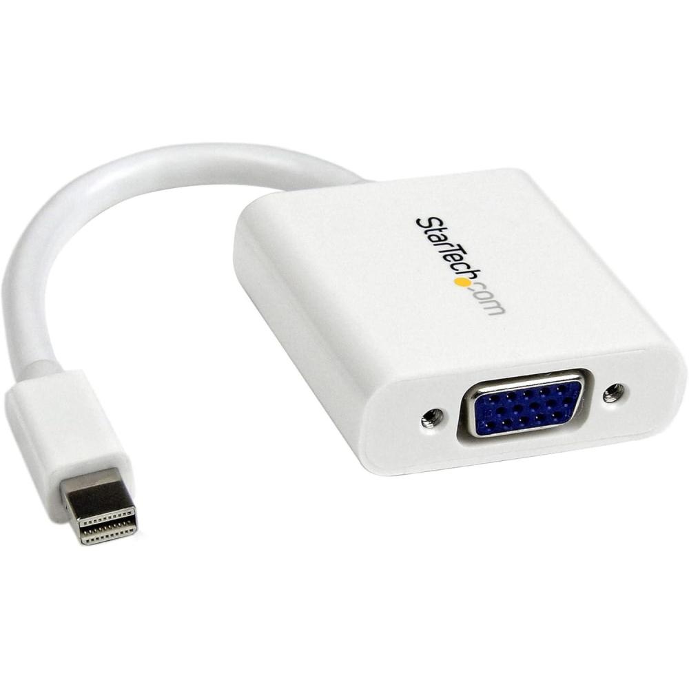 imageStarTechcom Mini DisplayPort to VGA Adapter  Active Mini DP to VGA Converter  1080p Video  mDP or Thunderbolt 12 MacPC to VGA MonitorProjectorDisplay  mDP 12 to VGA Dongle  White MDP2VGAW