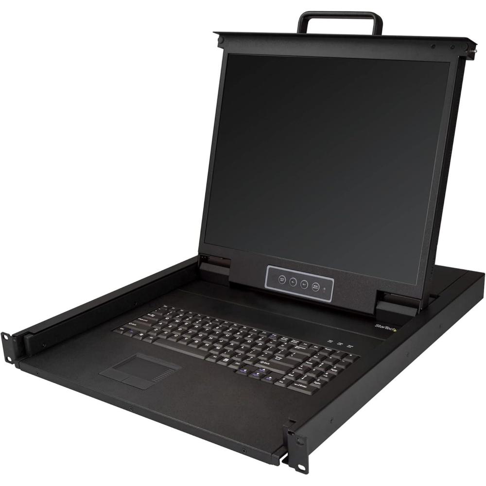 imageStarTechcom Rackmount KVM Console  Single Port VGA KVM with 19quot LCD Monitor for Server Rack  Fully Featured Universal 1U LCD KVM Drawer wCables ampamp Hardware  USB Support  50000 MTBF RKCONS190117x19x21