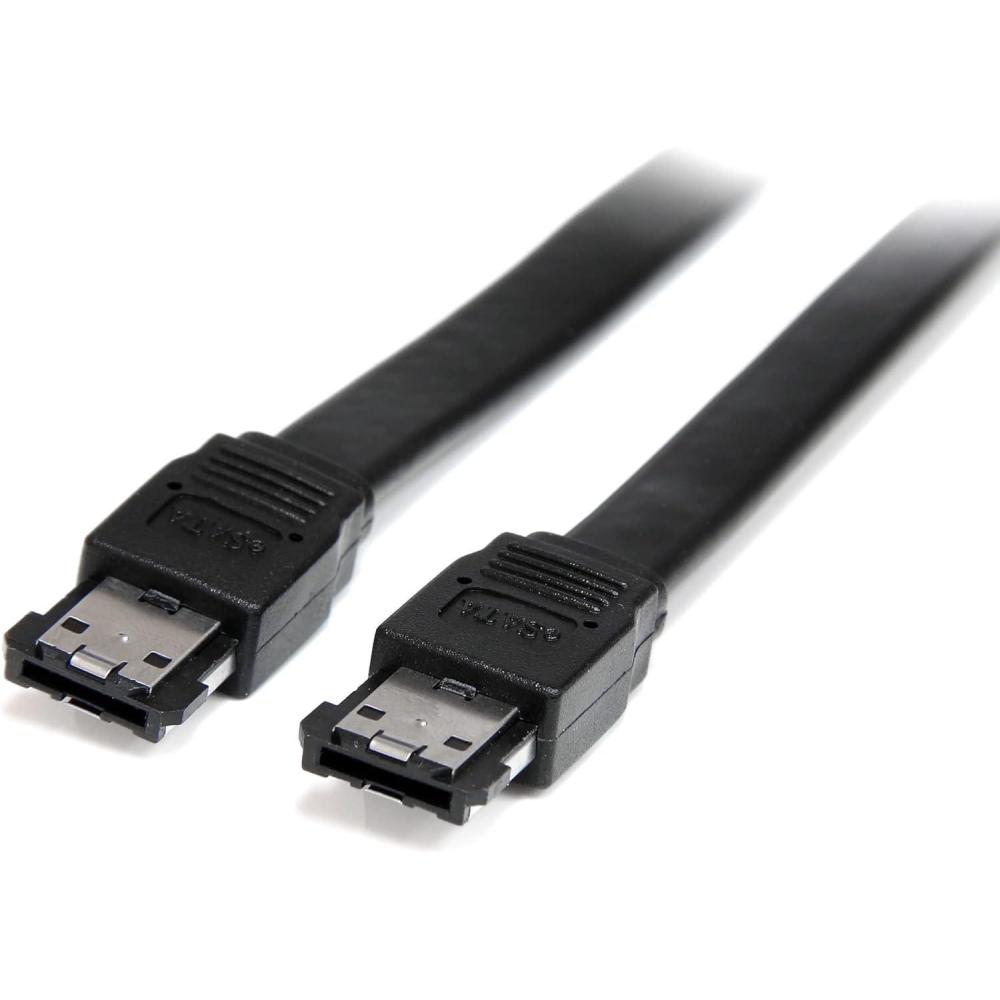 imageStarTechcom Shielded External eSATA Cable  eSATA cable  Serial ATA 150  eSATA M to eSATA M 3 ft  black ESATA33 Feet