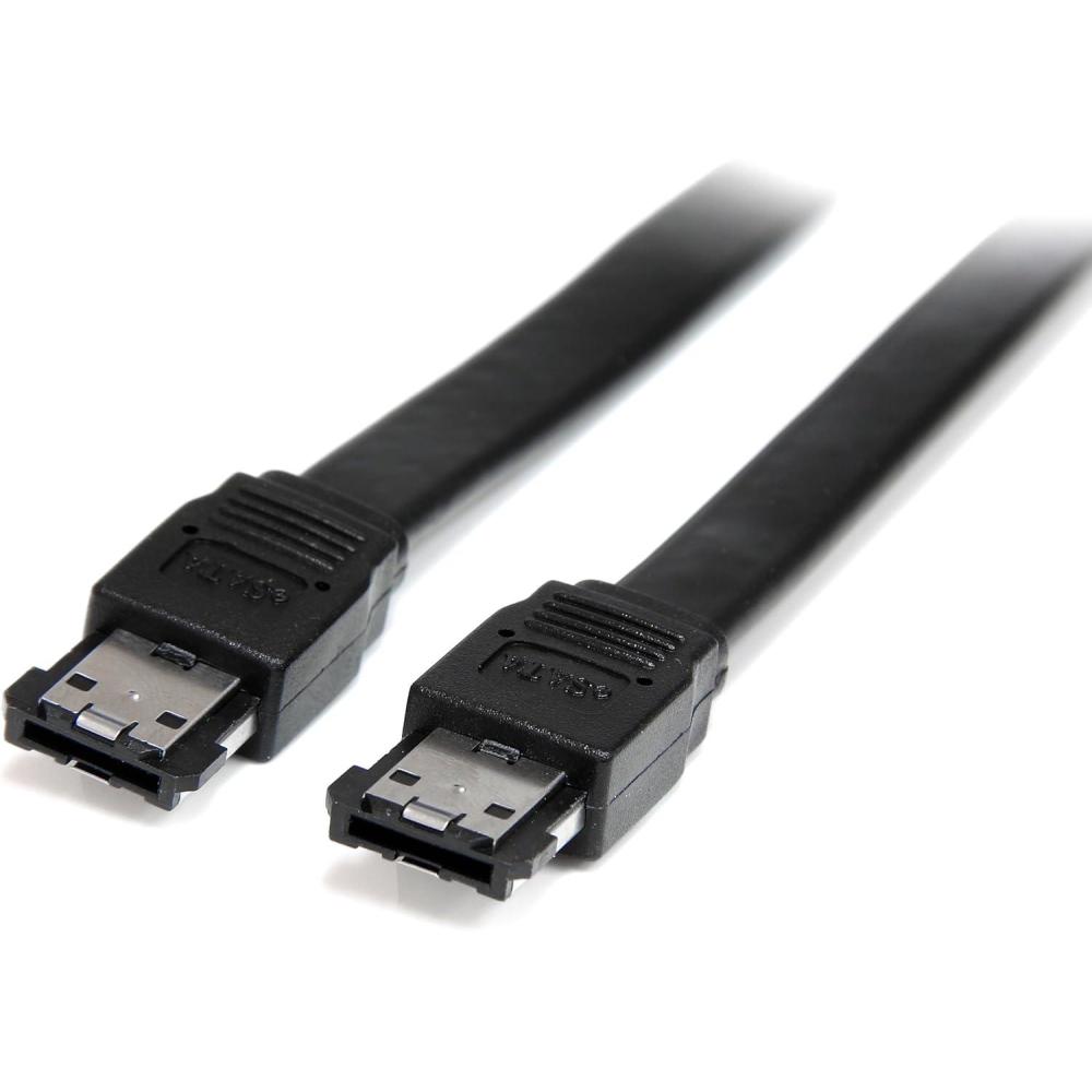 imageStarTechcom Shielded External eSATA Cable  eSATA cable  Serial ATA 150  eSATA M to eSATA M 3 ft  black ESATA36 Feet