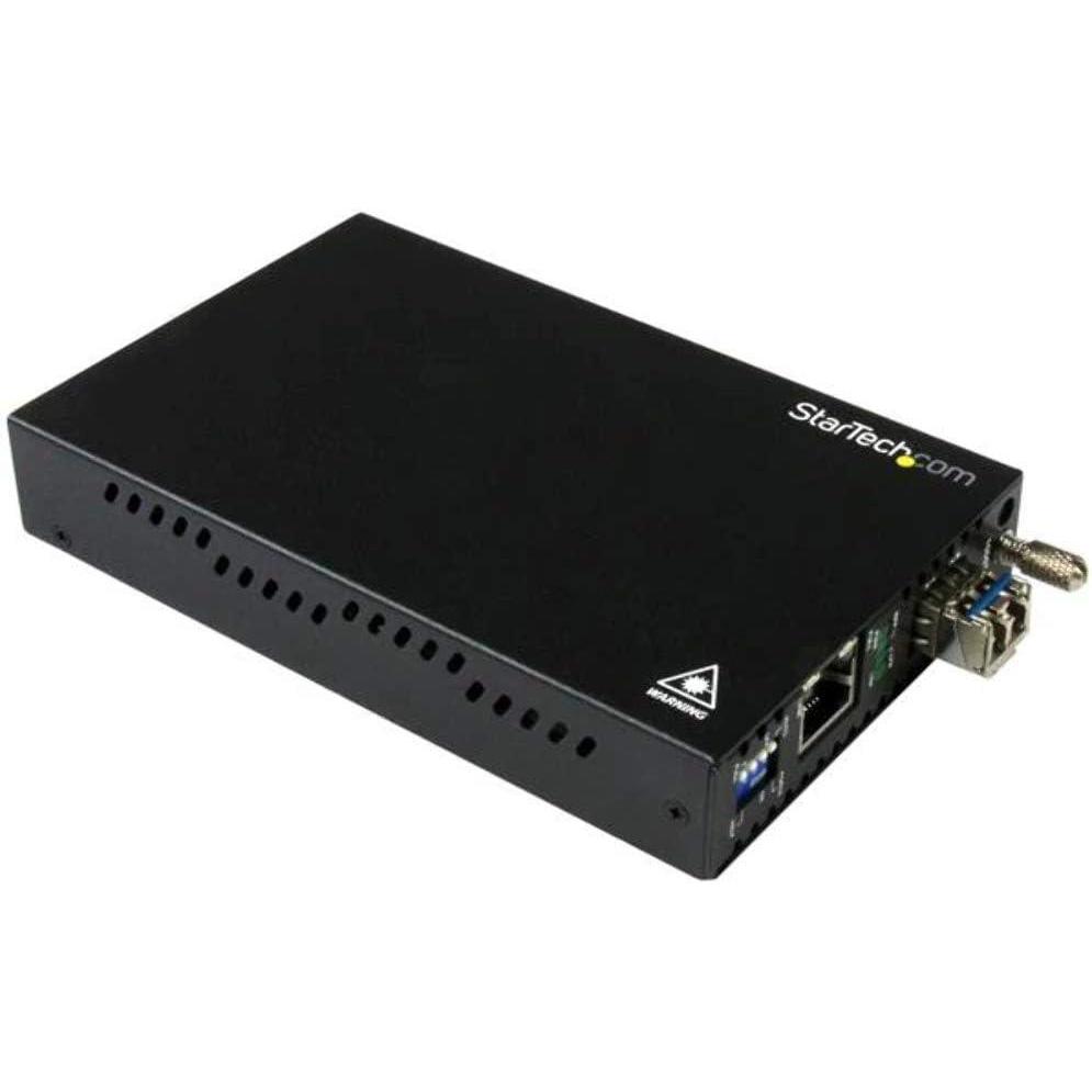imageStarTechcom SingleMode SM LC Fiber Media Converter for 101001000 Network  40km  Gigabit Ethernet  1310nm with SFP Transceiver TAA ET1000S40LC220km  Gigabit