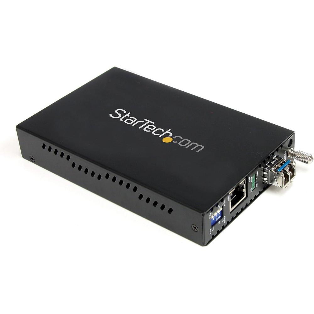 imageStarTechcom SingleMode SM LC Fiber Media Converter for 101001000 Network  40km  Gigabit Ethernet  1310nm with SFP Transceiver TAA ET1000S40LC240km  Gigabit