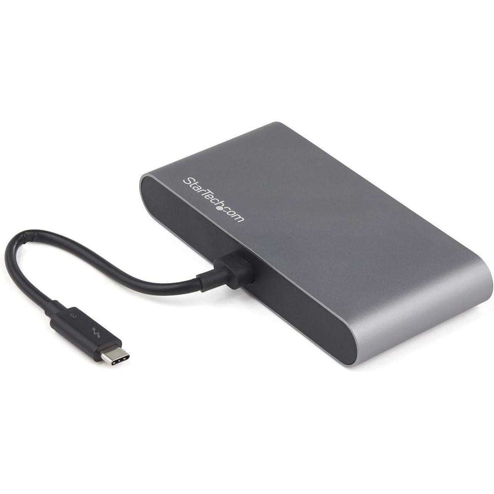 imageStarTechcom Thunderbolt 3 Mini Dock  Portable Dual Monitor Docking Station wHDMI 4K 60Hz 2X USBA Hub 3020 GbE  11in28cm Cable  TB3 Multiport Adapter  MacWindows TB3DKMHDL2x DisplyPort  USB  Ethernet