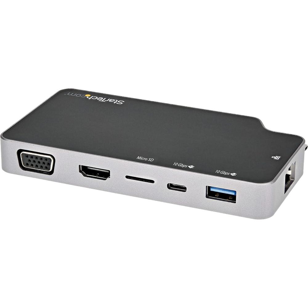 imageStarTechcom USB C Multiport Adapter  USBC to 4K HDMI or VGA Video with 100W Power Delivery PassThrough 2Port 10Gbps USB Hub MicroSD GbE  USB 31 Gen 2 TypeC MiniTravel Dock CDP2HVGUASPD