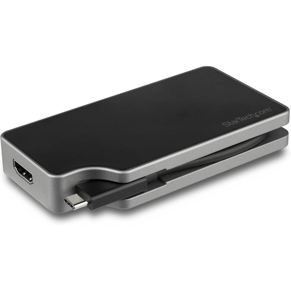 imageStarTechcom USB C Multiport Video Adapter  4K 60Hz UHD Portable 5in1 USB Type C to HDMI 20 Mini DisplayPort VGA or DVI 1080p  95W PD Passthrough  Cable Management  Aluminum CDPVDHMDPDP