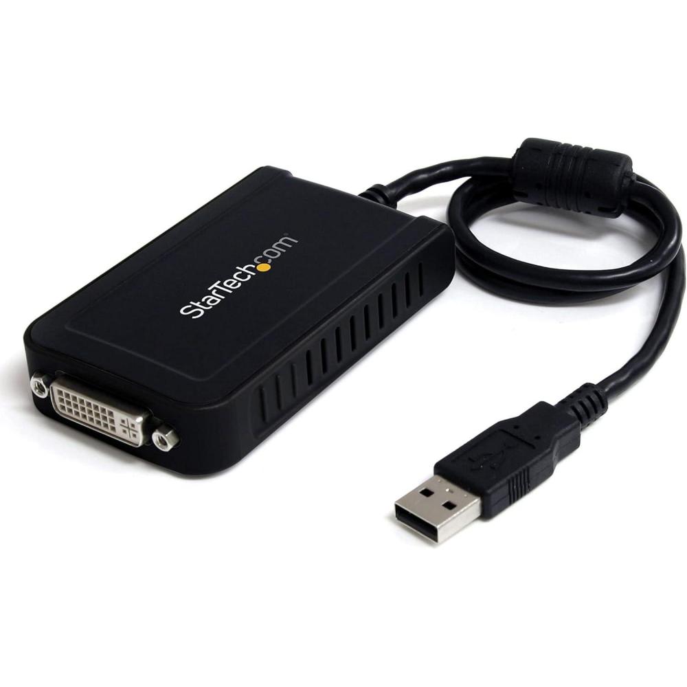imageStarTechcom USB to DVI Adapter  1920x1200  External Video ampamp Graphics Card  Dual Monitor Display Adapter  Supports Windows USB2DVIE3 BlackUSB 20
