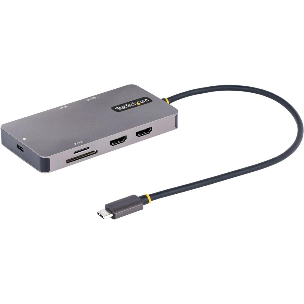 imageStarTechcom USBC Docking Station for Windows ChromeOS and Ubuntu Dual 4K 60Hz HDMI Video HDR10 USB 5Gbps Hub 100W Laptop Charging GbE SD MicroSDDual monitor