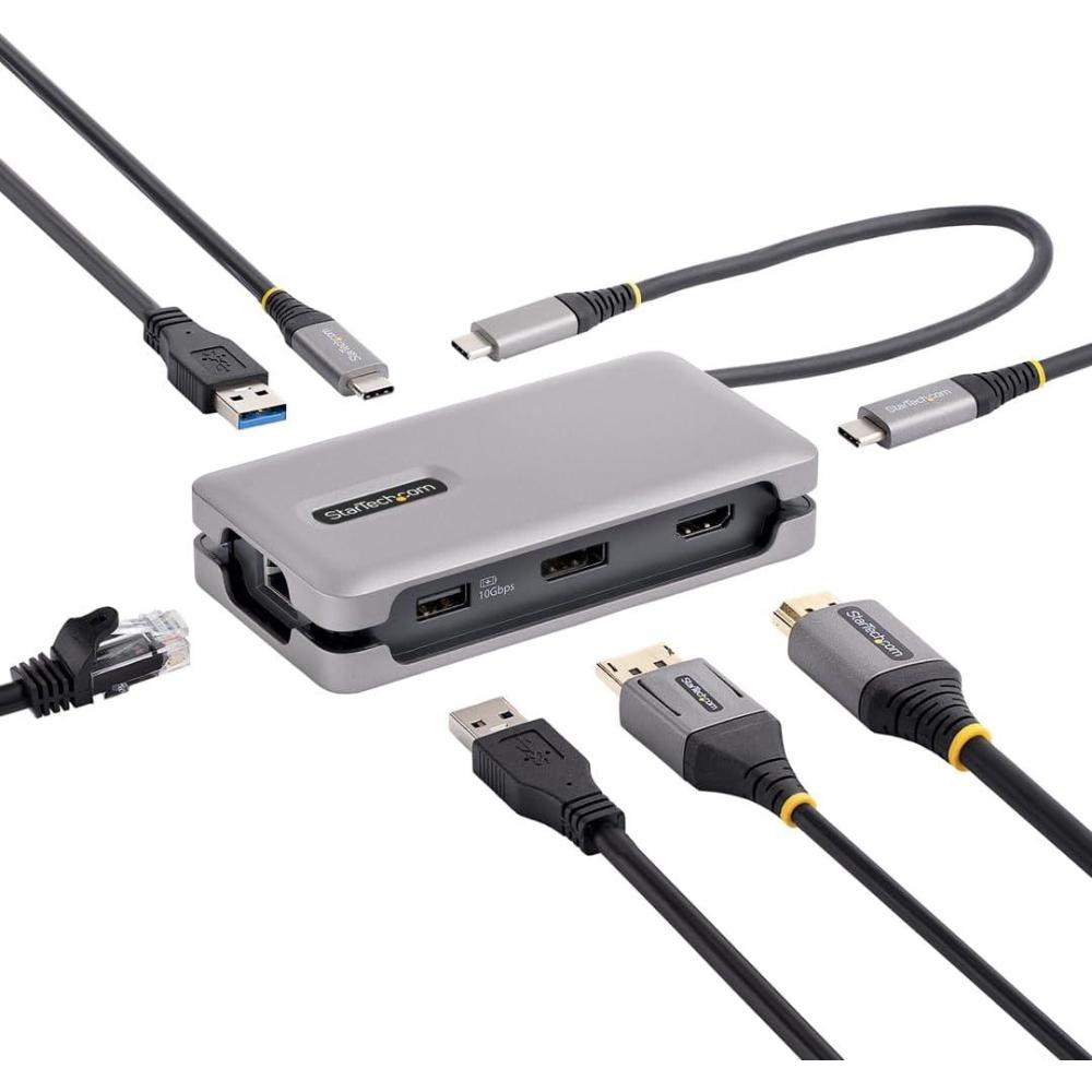 imageStarTechcom USBC Docking Station for Windows and ChromeOS Dual Monitor 4K 60Hz USBCHDMI or 1080p VGA HDR10 USB 10Gbps Hub 100W Laptop Charging GbE  TAAsingle HDMI