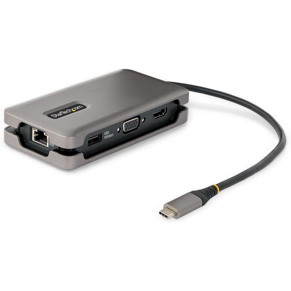 imageStarTechcom USBC Docking Station for Windows and ChromeOS Dual Monitor 4K 60Hz USBCHDMI or 1080p VGA HDR10 USB 10Gbps Hub 100W Laptop Charging GbE  TAAsingle HDMI or VGA