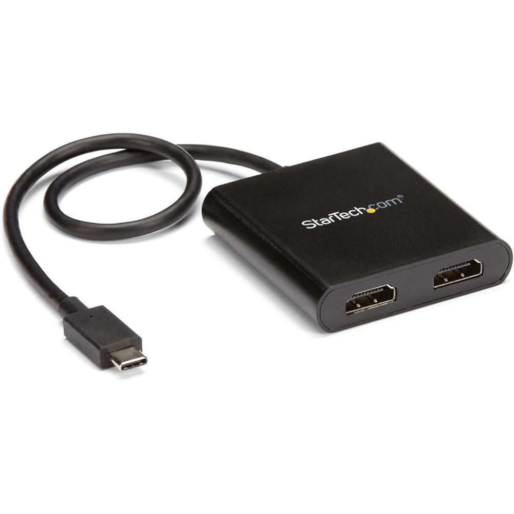 imageStarTechcom USBC to Dual HDMI Adapter USB TypeC MultiMonitor MST Hub Dual 4K 30Hz1080p 60Hz HDMI Laptop Display Extender  Splitter ExtraLong BuiltIn Cable Windows Only MSTCDP122HD2x HDMI