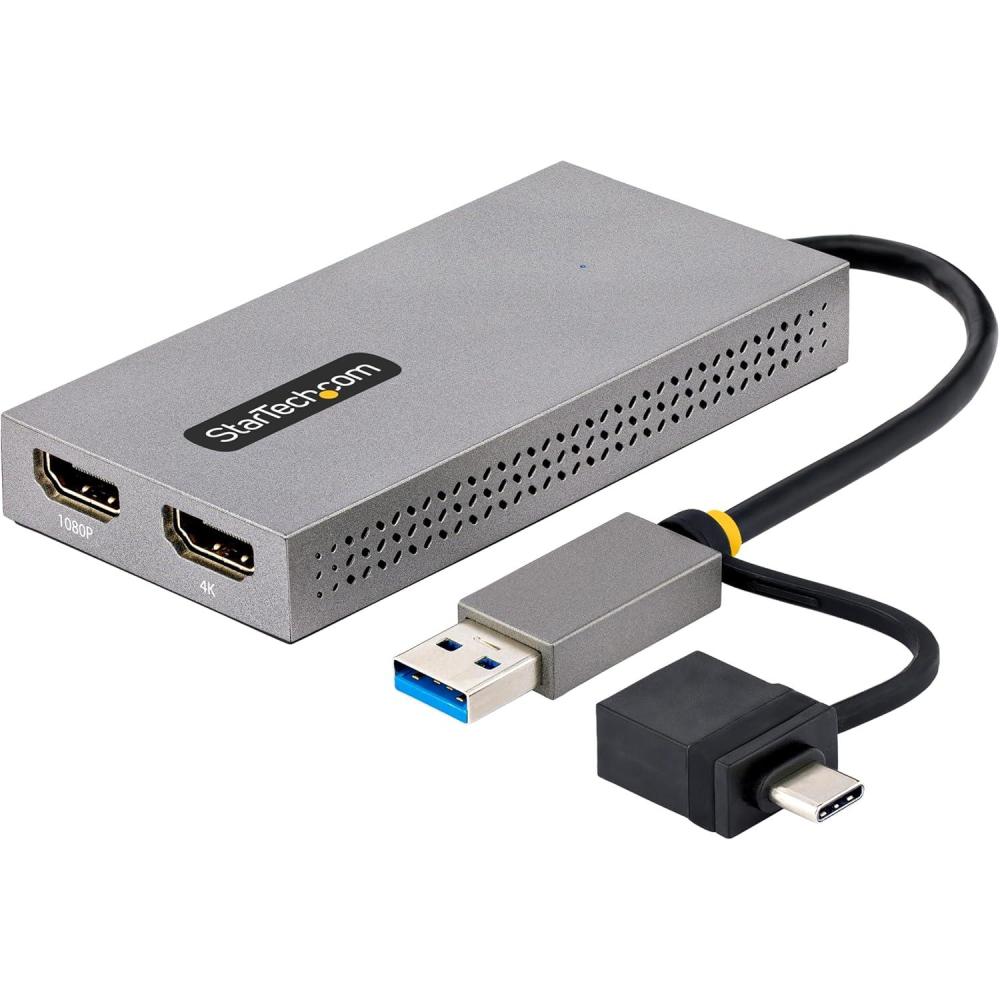 imageStarTechcom USBC to DualHDMI Adapter USBCA to 2X HDMI Converter 4K 60Hz 100W PD PassThrough WinMac TAA2 x HDMI