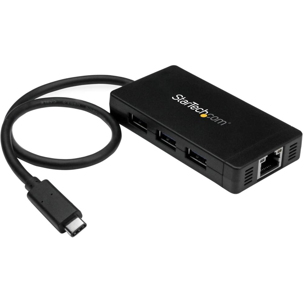 imageStarTechcom USBC to Ethernet Adapter  Gigabit  3 Port USB C to USB Hub and Power Adapter  Thunderbolt 3 Compatible