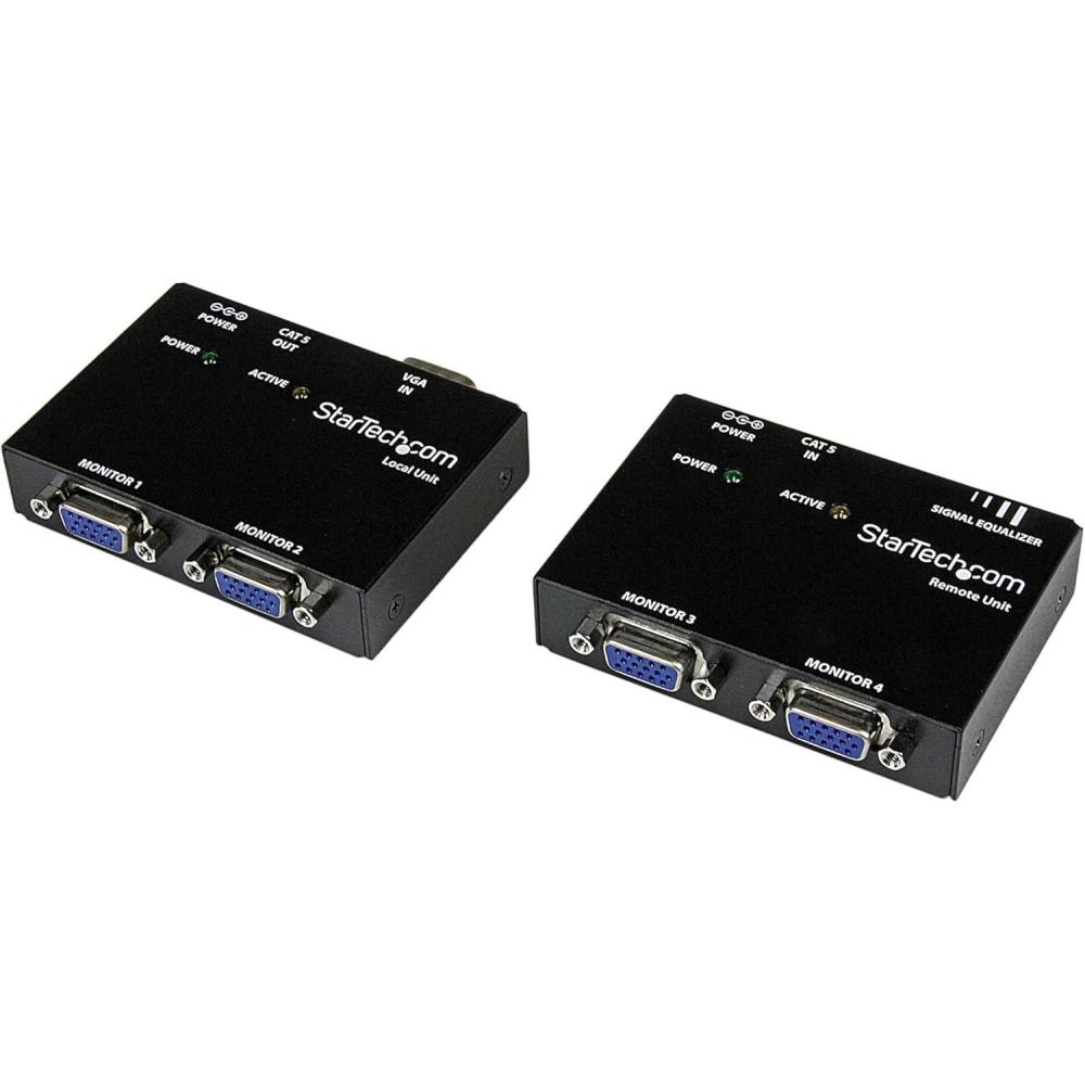 imageStarTechcom VGA Video Extender over Cat5 ST121 Series  Up to 500ft 150m  VGA over Cat 5 Extender  2 Local and 2 Remote  TAA ST121UTPNo Audio Support