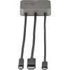 3-in-1 Multiport to HDMI Adapter, 4K 60Hz USB-C, HDMI or Mini DP to HDMI Video Converter, Conference Room Digital AV Adapter