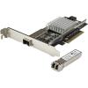StarTech.com 10G Network Card – 1x 10G Open SFP+ Multimode LC Fiber Connector – Intel 82599 Chip – Gigabit Ethernet Card (PEX10000SRI), Black(10G Card with Installed Multimode SFP+ Transceiver)