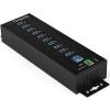 StarTech.com 10-Port USB 3.0 Hub with Power Adapter – Metal Industrial USB-A Hub with ESD & 350W Surge Protection – Din/Wall/Desk Mountable – High Speed USB 3.0 (5Gbps) – (5Gbps) Hub, TAA