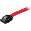 StarTech.com 18in Latching SATA Cable – SATA Cable – Serial ATA 150/300/600 – SATA (R) to SATA (R) – 1.5 ft – latched – red – LSATA18