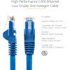 StarTech.com 1ft (30cm) CAT6 Ethernet Cable – LSZH (Low Smoke Zero Halogen) – 10 Gigabit 650MHz 100W PoE RJ45 UTP Network Patch Cord Snagless w/Strain Relief – Black CAT 6, ETL Verified (N6LPATCH1BK)(Blue)