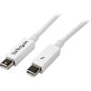 StarTech.com 1m / 3.3ft Thunderbolt Cable – Compatible with Your Thunderbolt 1 and 2 / Mini DisplayPort Devices (TBOLTMM1MW)(White)