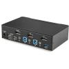 StarTech.com 2 Port DisplayPort KVM Switch – 4K 60Hz – Single Display – Dual Port UHD DP 1.2 USB KVM Switch with Integrated USB 3.0 Hub & Audio-Dell HP Apple Lenovo-TAA Compliant (SV231DPU34K), Black
