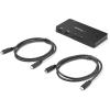 StarTech.com 2 Port USB C KVM Switch – 4K 60Hz HDMI – Compact Dual Port UHD USB Type C Desktop Mini KVM Switch with USB C Cables – Bus Powered – MacBook iPad Pro ThinkPad IdeaPad EliteBook, TAA(2 x USB-C)