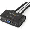 StarTech.com 2 Port USB HDMI Cable KVM Switch with Audio and Remote Switch – USB Powered KVM with HDMI – Dual Port HDMI KVM Switch (SV211HDUA),Black(VGA)