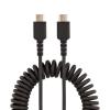 StarTech.com 20in (50cm) USB C Charging Cable, Coiled Heavy Duty Fast Charge & Sync USB-C Cable, USB 2.0 Type-C Cable, Rugged Aramid Fiber, Durable Male to Male USB Cable, Black (R2CCC-50C-USB-CABLE)(Coiled)