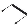 StarTech.com 20in (50cm) USB C Charging Cable, Coiled Heavy Duty Fast Charge & Sync USB-C Cable, USB 2.0 Type-C Cable, Rugged Aramid Fiber, Durable Male to Male USB Cable, Black (R2CCC-50C-USB-CABLE)(Coiled)